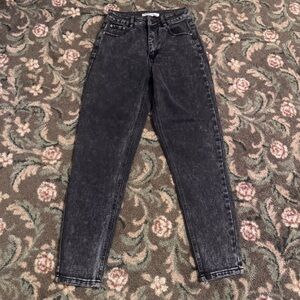 Forest Jeans Fashion Black Grunge Acid Wash High Waist Skinny Mom Jeans